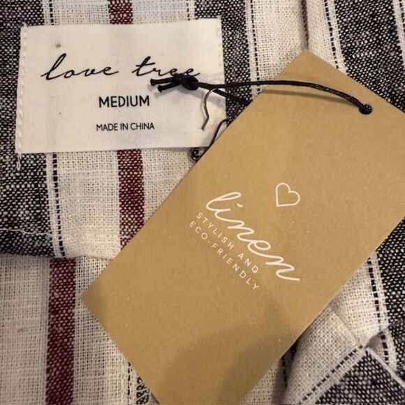 NWT Love Tree Linen Blend Short Romper Wrap Front Side Tie Hidden Zip Medium - Picture 5 of 12